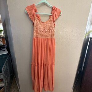 Sincerely Jules Orange Maxi Dress  ‎ Size Medium
